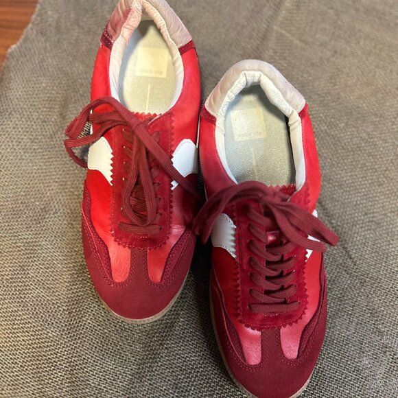 Dolce Vita Notice Sneakers Crimson Suede | Women's 10 | Retro Casual Streetwear - Picture 4 of 9